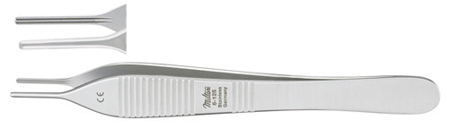 Integra-Miltex Debakey-Adson Tissue Forceps, 4.875none (123mm), Straight, Atraumatic Tips 1.5mm Wide