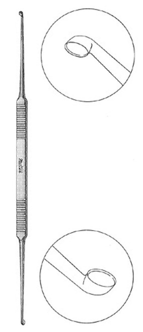 Integra-Miltex House Curette, 7none (180mm), Light Angle (20 Degs), Oval Cups, 2.5mm x 3.0mm and 2m...