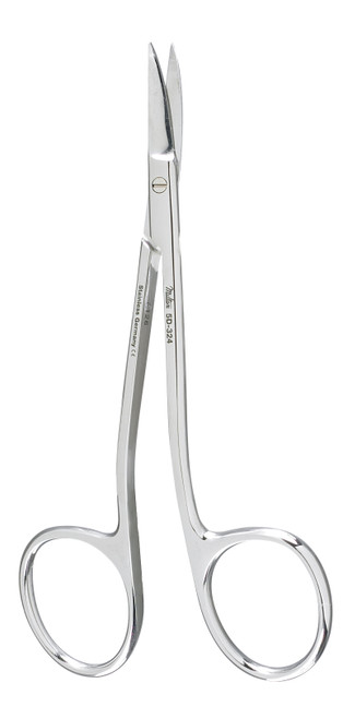 Integra-Miltex La Grange Scissors, 4.25none (108mm), Curved, One Serrated Blade, Angled Shanks