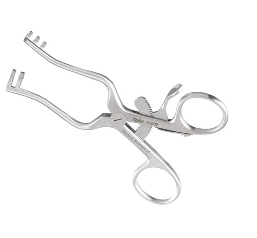 Integra-Miltex Weitlaner Retractor, 4.375none (110mm), Blunt, 2 x 3 Teeth, 2none (50mm) Spread