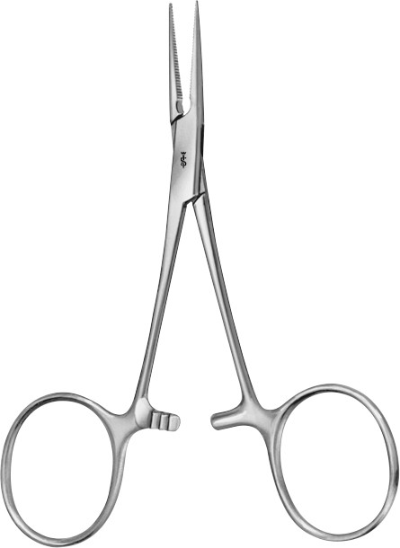 Aesculap Mosquito (Hartmann) Hemostatic Forceps, Curved, 4 in., Delicate