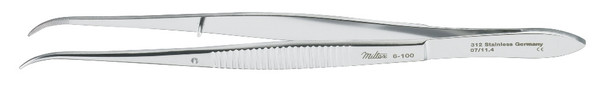 Integra-Miltex Dressing Forceps, 5none (126mm), Curved, Serrated, Narrow Tips