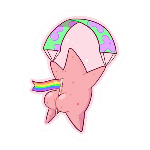 Patrick , lqbtq flag in butt