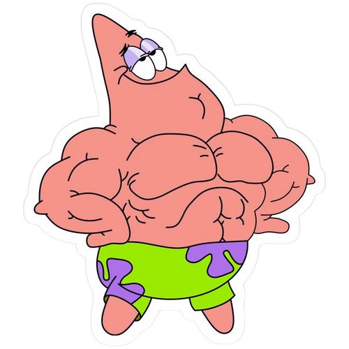 Patrick with muscles and buff