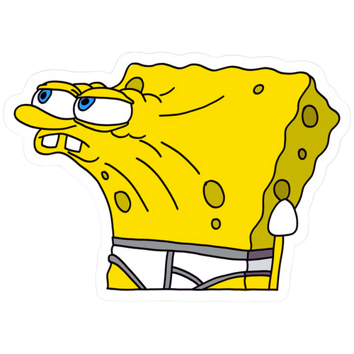 sponge bob, in white underwears