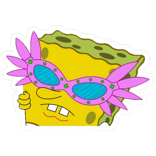 sponge bob with pink sun glasses