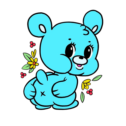 Blue Bear Cute Butt Hole