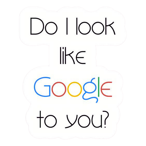 Do I Look Like Google To You