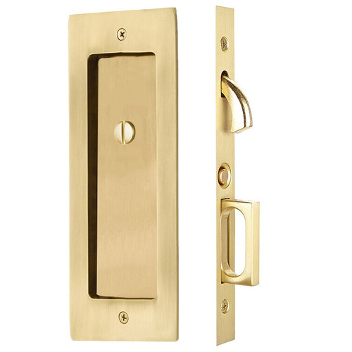 Emtek Modern Rectangular Privacy Pocket Door Mortise Lock in French Antique Brass. ONLY 1 LEFT