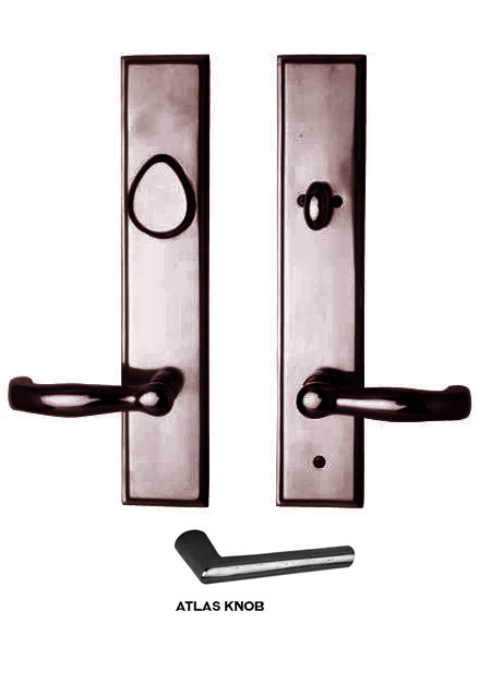 Ashley Norton Escutcheon Left-handed entry with Atlas Lever in Dark Bronze