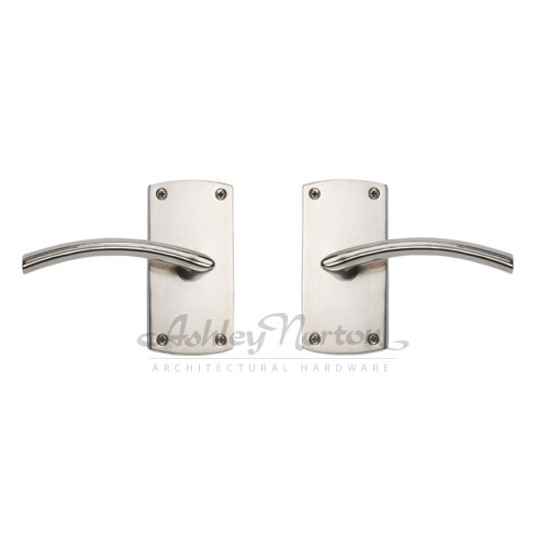 Ashley Norton Curved Suite Passage with Right Hand Centaur Lever in White Bronze.