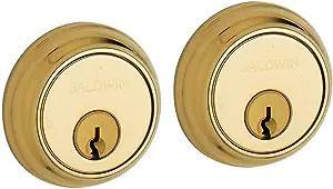 Baldwin Traditional Double Cylinder Deadbolt for 1 5/8" Door - Non Lacquered Brass, ONLY 1 LEFT