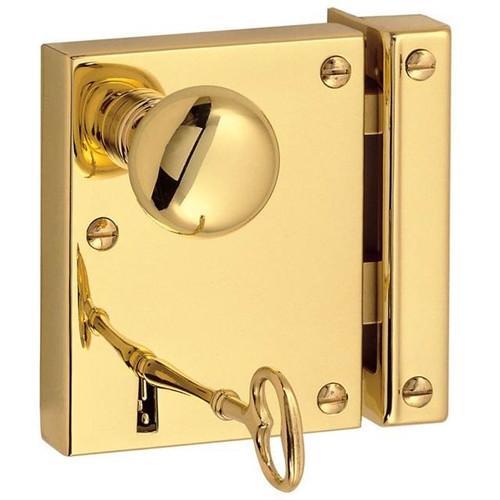 Baldwin Small Vertical Rim Lock Full Dummy 2-3/4 in. BS Non-Lacquered Brass LH