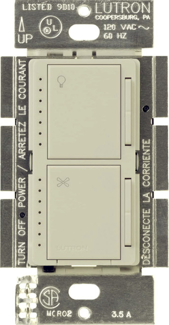 Lutron MA-LFQM-IV Maestro 300-Watt Multi-Location Digital Dimmer 1-Amp Quiet Fan Control with Canopy Module, Ivory - ONLY 1 LEFT