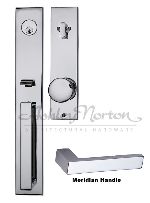 CITY COLLECTION TUBULAR ENTRY SET W/MERIDIAN LEVER I POLISHED CHROME. ONLY 1 LEFT