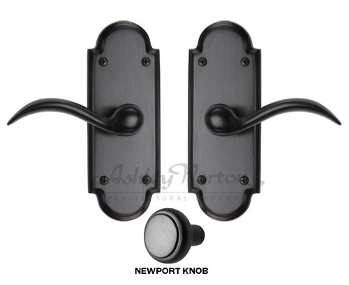 Ashley Norton Arched Suite Passage Set with Newport Knob in Dark Bronze. ONLY 1 LEFT!