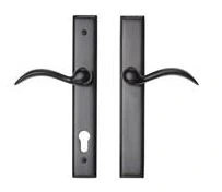 Ashley Norton Rectangular Suite Entry Trim with Churchill Lever in Dark Bronze.