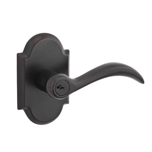 Baldwin Arch Reserve Lever with Rustic Arch Rose in Dark Bronze. ONLY 1 LEFT