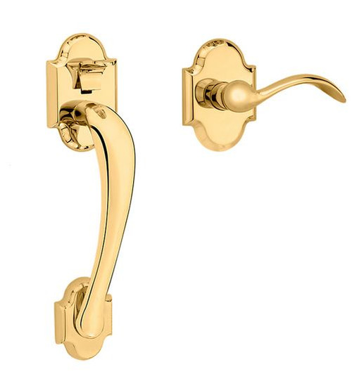 Baldwin Evolved Boulder Sectional entry set in Lifetime polished brass. ONLY 1 LEFT