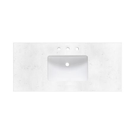 Fairmont Designs 49" Rectangular Carrera Quartz Vanity Top with Backsplash In Carrera, Faucet Holes: 3 Hole. ONLY 1 LEFT