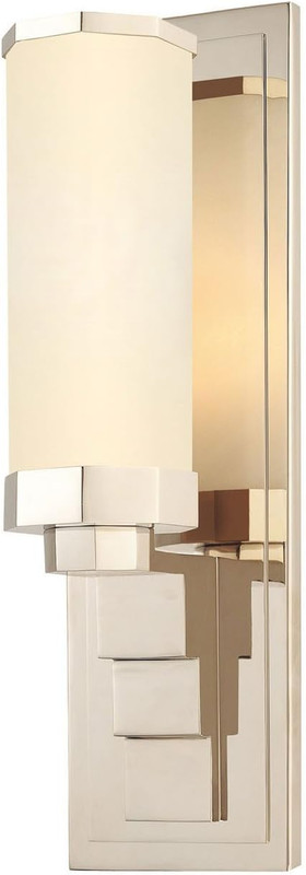 Scala - Sconce - Polished Nickel Finish with White Shade. ONLY 1 LEFT