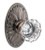 Fusion Scalloped Clear Knob with Oval Floral Rose in Medium Bronze