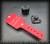 RangeKinetX Complete Hanger Setup, red, 1.5in belt, w/ thigh pad for Carnivore holster, USPSA