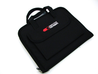 CED 1400 large pistol case, black, 100462 - soft-sided bag with dual handles and front pocket