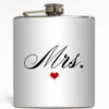 Mrs. - White - Liquid Courage Flasks - 6 oz. Stainless Steel Flask