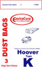 Hoover Type K, Vacuum Cleaner Bags, 3 Pack
