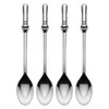 Alessi "Dressed" Set Of Four Tea Spoons in 18/10 Stainless Steel Mirror Polished, Silver