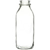 Libbey Glass Milk Bottle with Lid, 33.5 oz, 4 Pack