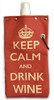 Tote & Able Keep Calm and Drink Wine Water,Wine and Beverage Canvas Reusable Flask Bottle & Tote Carrier 750ml/26oz