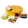 Classic Coffee & Tea Inside Out Heart Cups & Saucers, Set of 6, Assorted Colors/Gold, 6.5 Oz.