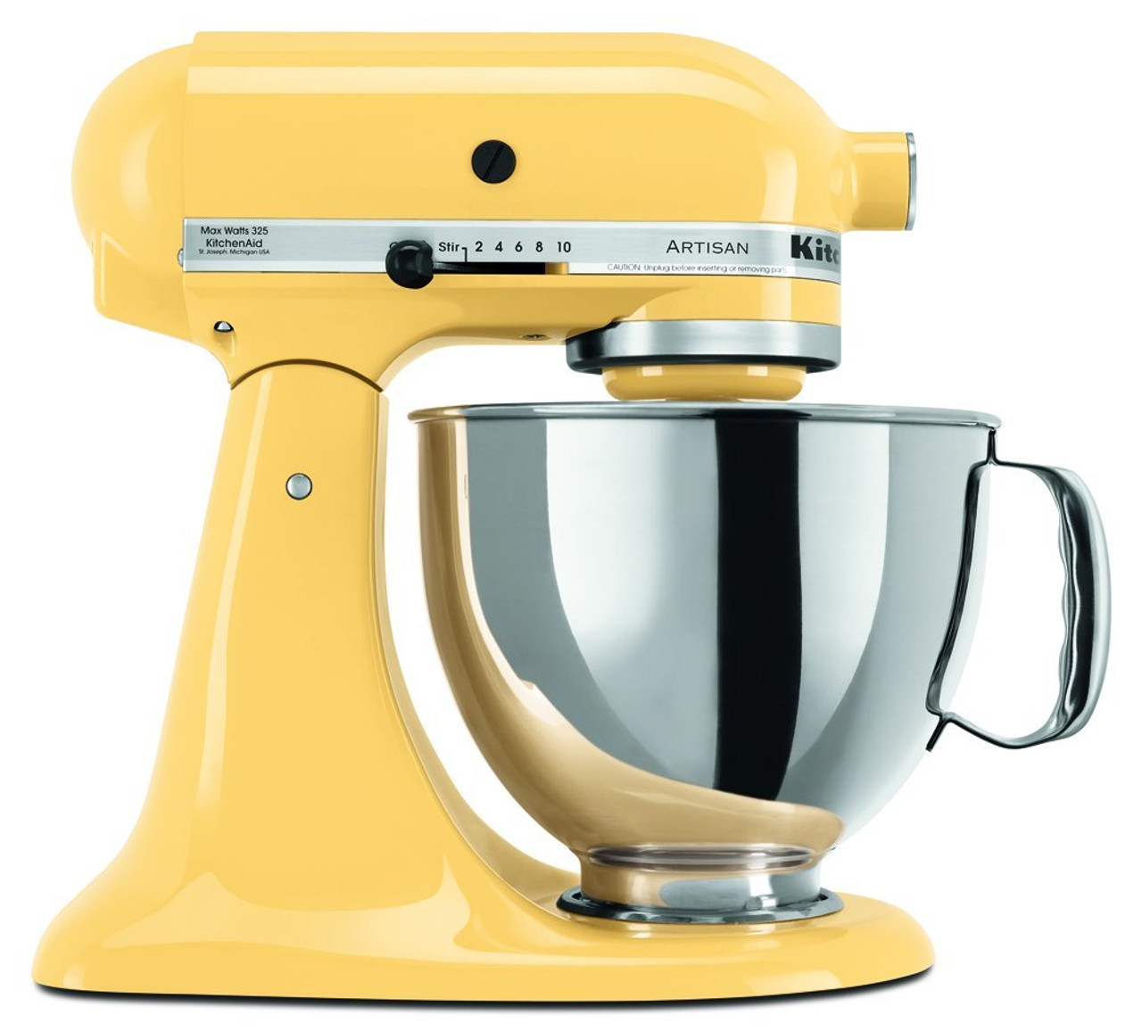 KitchenAid KSM150PSMY Artisan Series 5-Qt. Stand Mixer with Pouring Shield  - Majestic Yellow - Trademark Retail