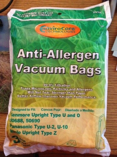 15 Kenmore Upright Allergen Filtration Cloth Vacuum Cleaner Bags for 50688 and 50690 15 Total