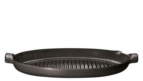 Emile Henry Flame BBQ Fish Baking Dish, 19.7 x 11", Charcoal