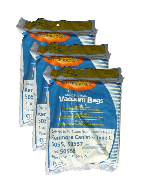 27 KENMORE 50558 CANISTER ALLERGEN VACUUM BAGS