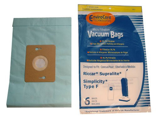 Type F Riccar Vacuum Cleaner Replacement Bag (6 Pack)