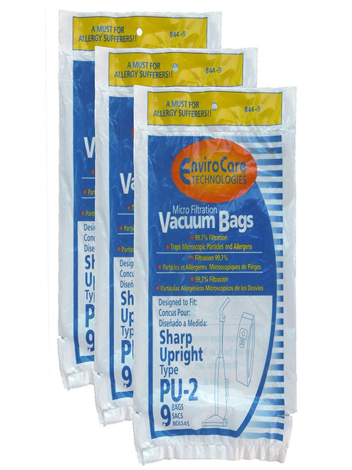 27 Sharp PU-2 Microfiltration Vacuum Bags