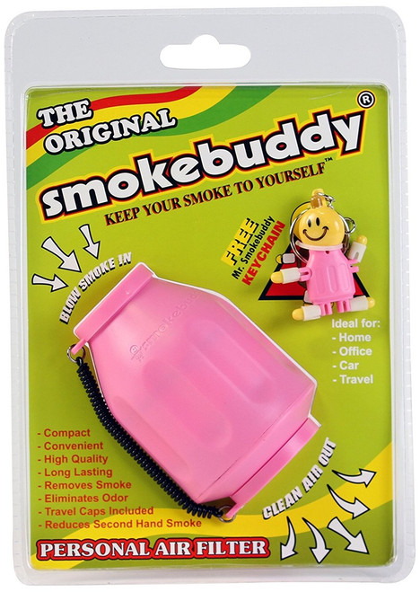 Smoke Buddy Personal Air Purifier Cleaner Filter Removes Odor - Pink