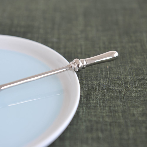 Alessi "Dressed" Set Of Four Tea Spoons in 18/10 Stainless Steel Mirror Polished, Silver