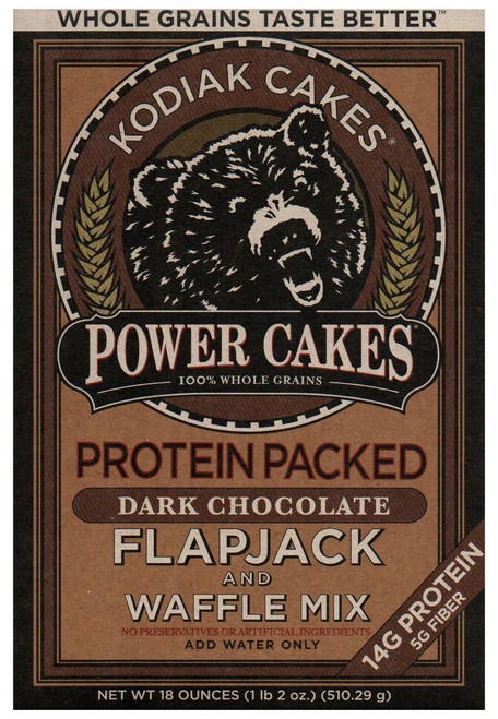 Kodiak Cakes Power Cakes, Dark Chocolate Flapjack and Waffle Mix, 18 Ounce
