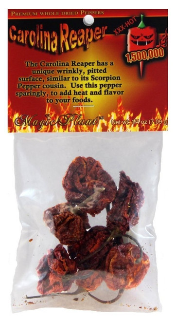 Dried Hot Carolina Reaper Pepper Pods, Chili Mix 1/4 oz. Packet