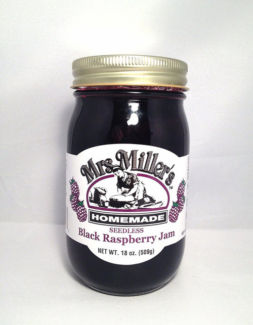 HUGE 18 oz Seedless Black Raspberry Jam, Amish and Homemade!