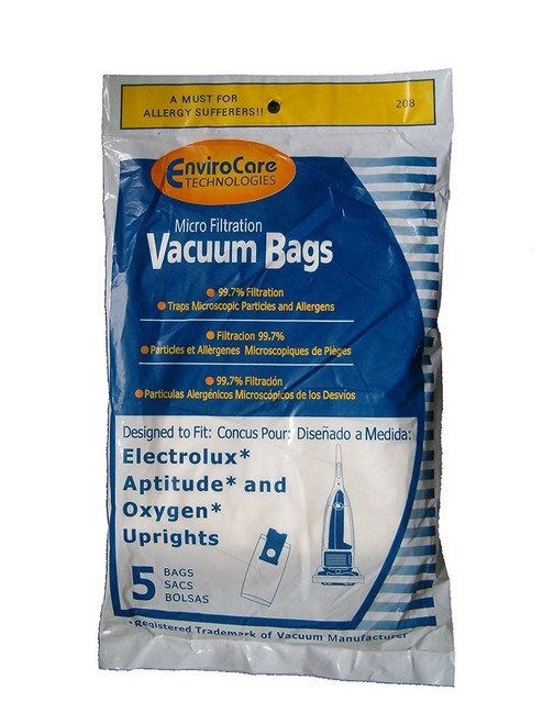 5 Electrolux Upright Oxygen & Aptitude Micro Filtration Allergy Vacuum bags, EL204B,Style E43 Uprights Vacuum Cleaners