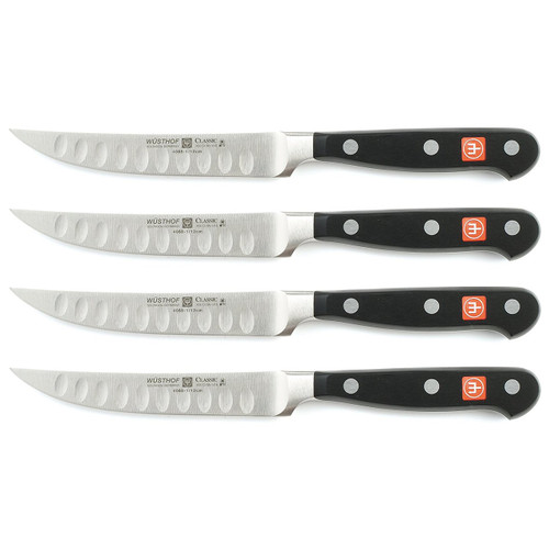 Wusthof Classic 4 Piece Hollow Edge Steak Knife Set