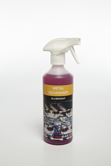 Race Glaze Alubright brightens alloy parts on cars, motorcycles, boats. Spray, agitate while it foams and wash off. 