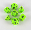 Chessex - Vortex Polyhedral 7-Dice Set - Bright Green w/black