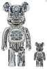 Medicom Toy Be@rbrick H.R. Giger White Chrome 100% & 400% Set Medicom Toy Be@rbrick H.R. Giger White Chrome 100% & 400% Set